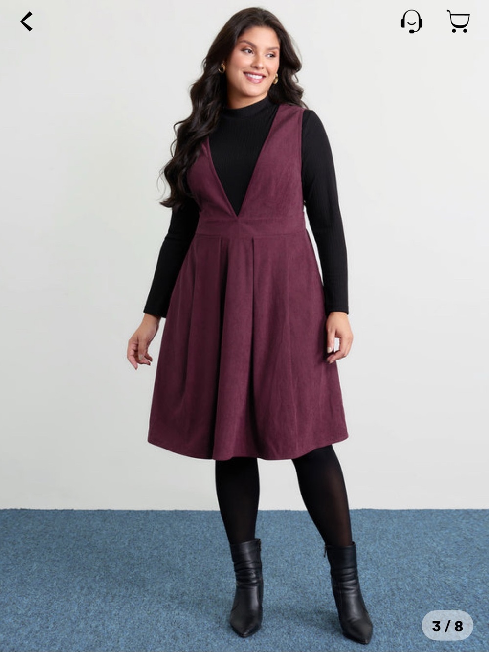 BloomChic Plum Midi Pinafore Dress